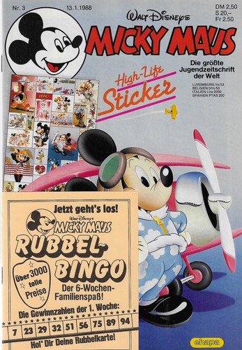 Micky maus 1988 mit - micky, nr.3